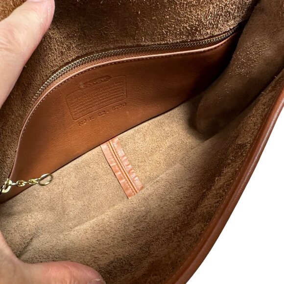 Vintage Coach CITY BAG Crossbody British Tan Leather Flap Messenger 9790 TURKEY - Picture 9 of 16